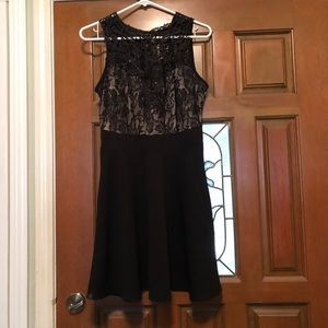 Windsor black lace back skater dress